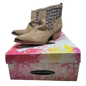 Chinese Laundry 6.5‎ US I Spy Ankle Boots 37 EU Western Booties Tan Studded NIB